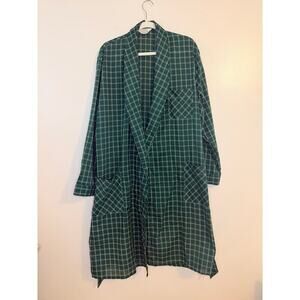 Mint Vintage 60s JCPenney Mens Towncraft Rockabilly Green Plaid Robe Large